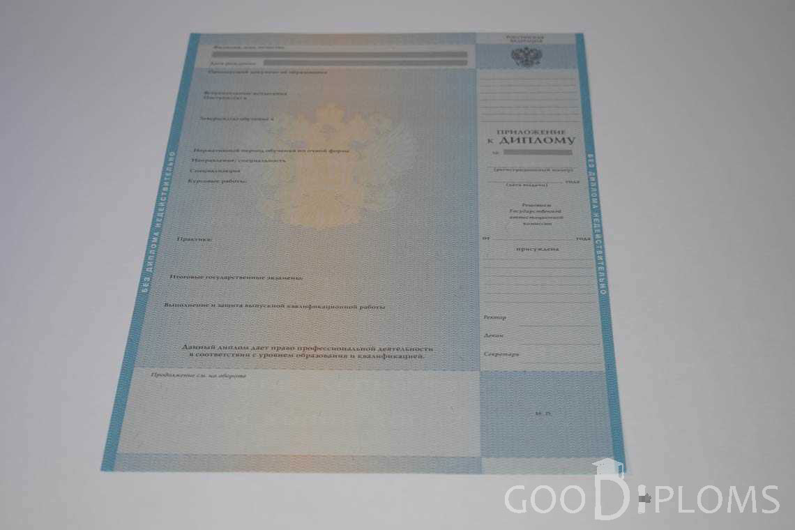 Приложение к Диплому Бакалаврав период c 2009 по 2010 год - Хабаровск