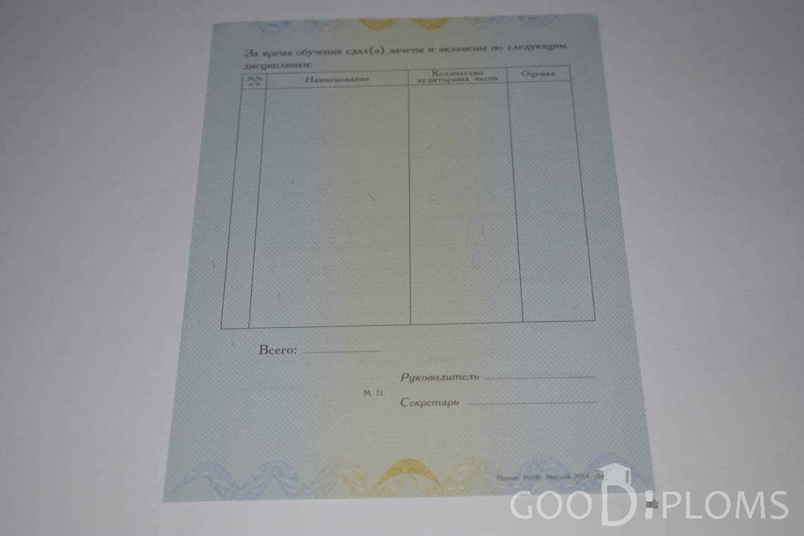 Приложение к Диплому о Переподготовке Геодезия  в Хабаровске