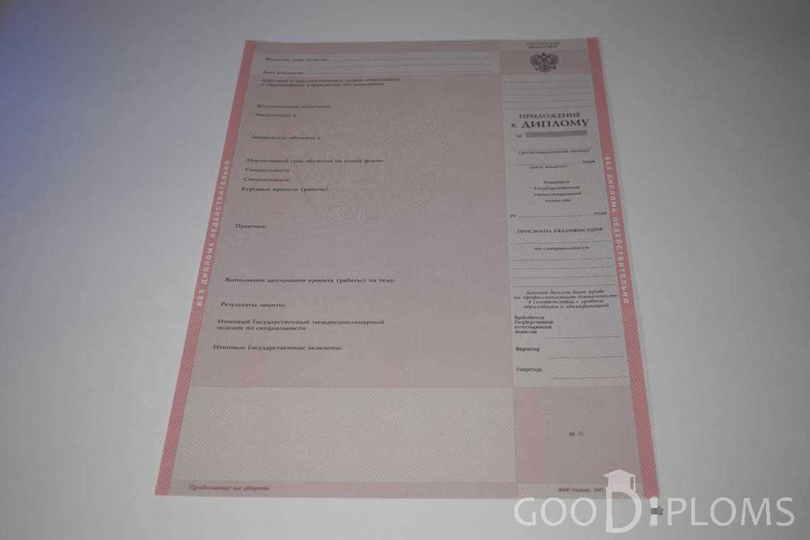 Приложение к Диплому Техникума с Отличием в период c 1997 по 2002 год - Хабаровск