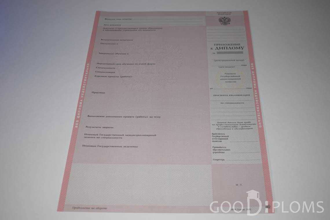 Приложение к Диплому Техникума с Отличием  в период c 2003 по 2007 год - Хабаровск