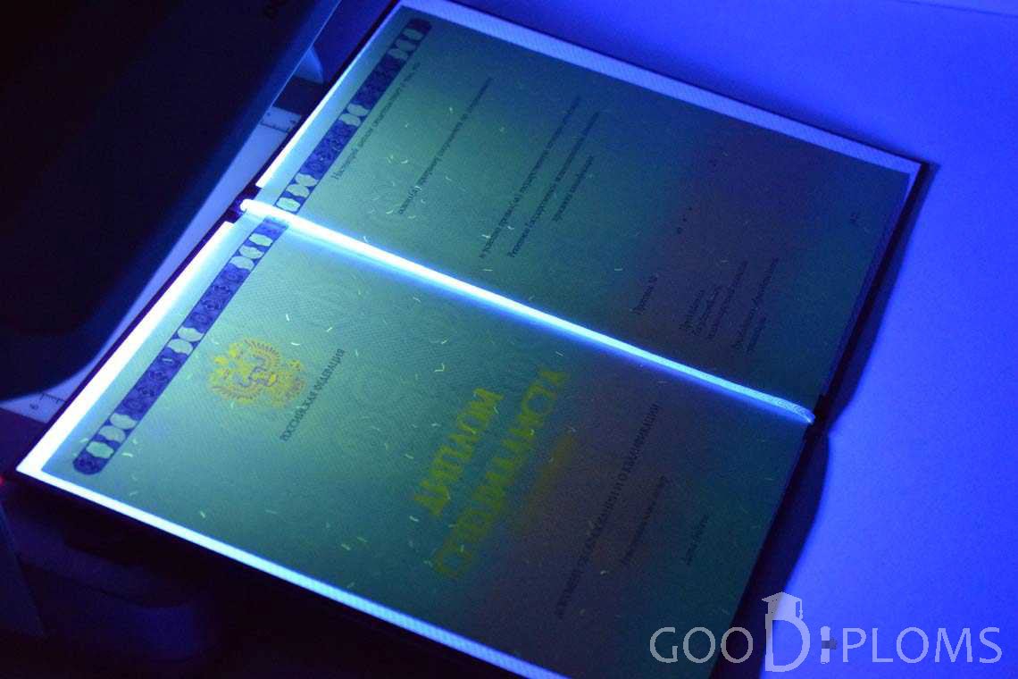 Бланк Диплома о Высшем Образовании с Отличием в Ультрафиолете - Хабаровск